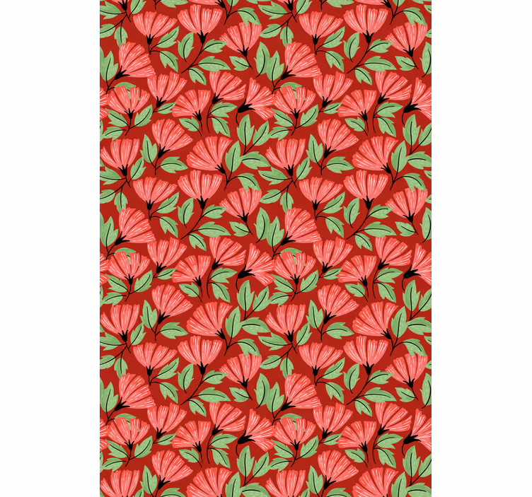Red wallpaper with vintage red pattern - TenStickers