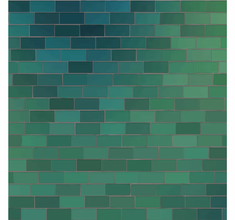 Green wallpaper in green bricks style - TenStickers