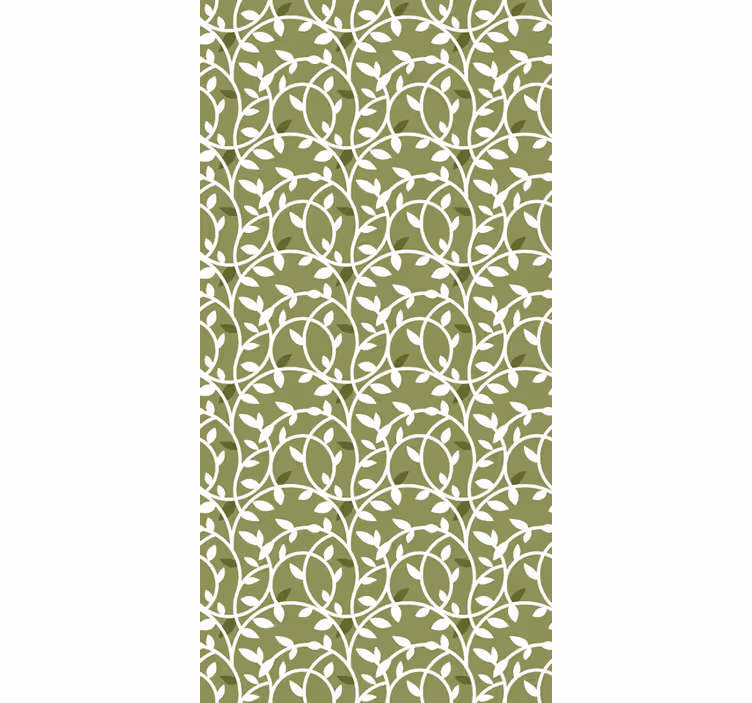 Green wallpaper with simple vine pattern - TenStickers