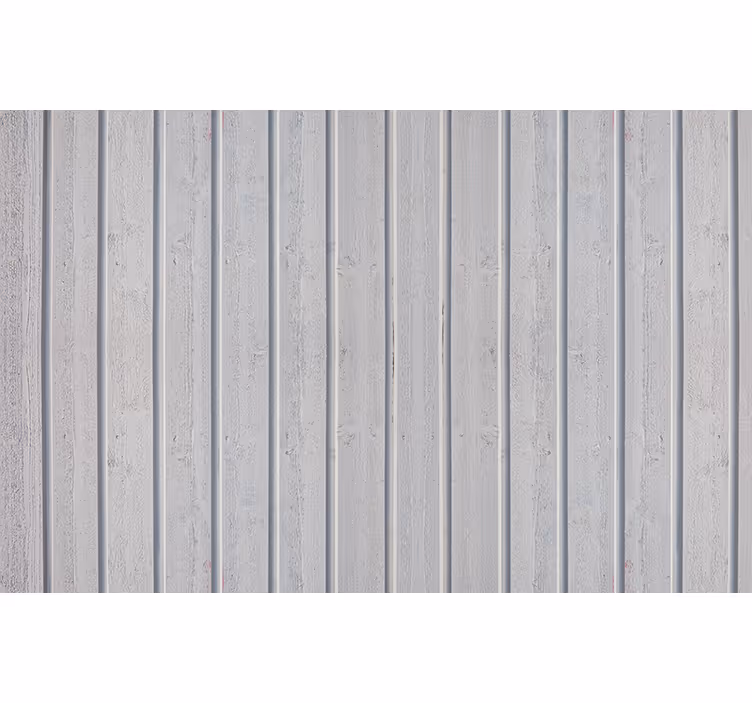 Grey wallpaper with white wooden slats - TenStickers