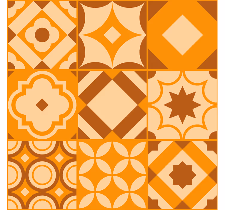 Terracotta wallpaper rustic ceramic tiles - TenStickers