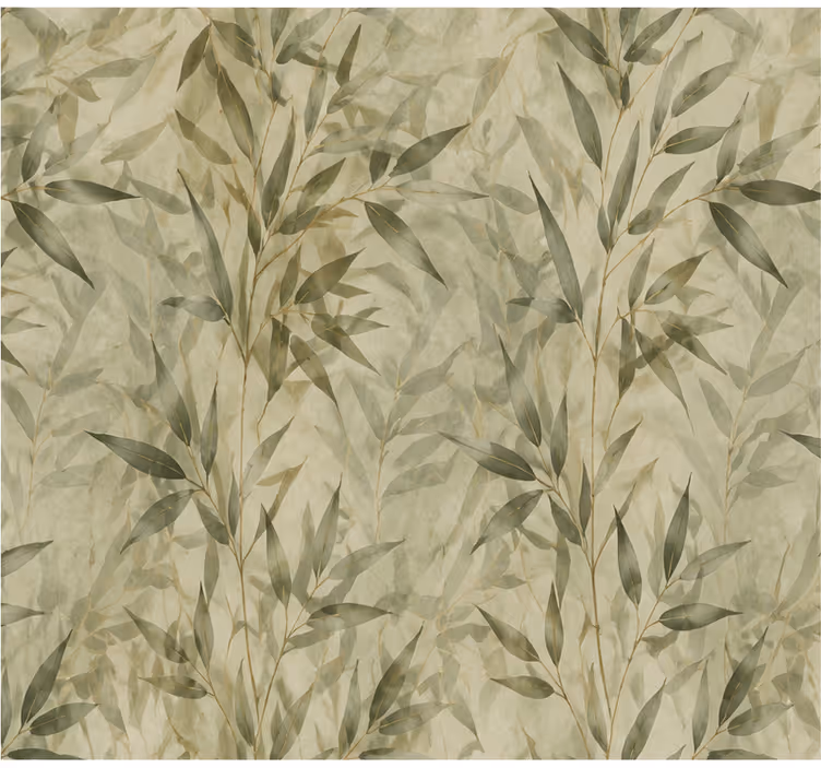 Landscape wallpaper bamboo leaf pattern - TenStickers