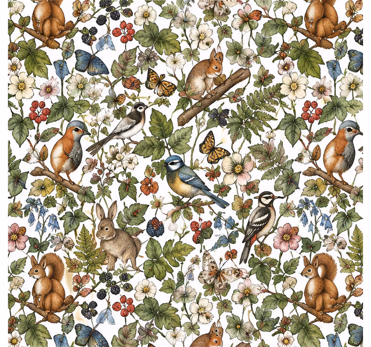 Colorful forest life leaf wallpaper - TenStickers