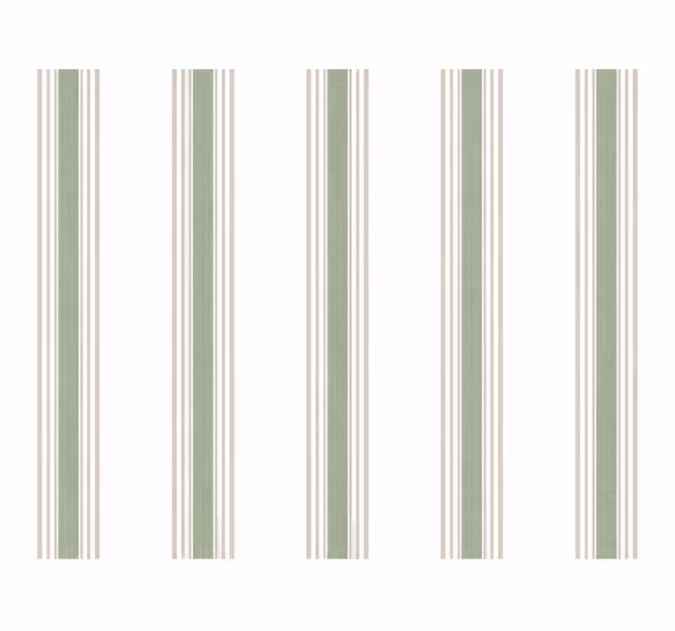 Kitchen wallpaper green and beige stripes - TenStickers