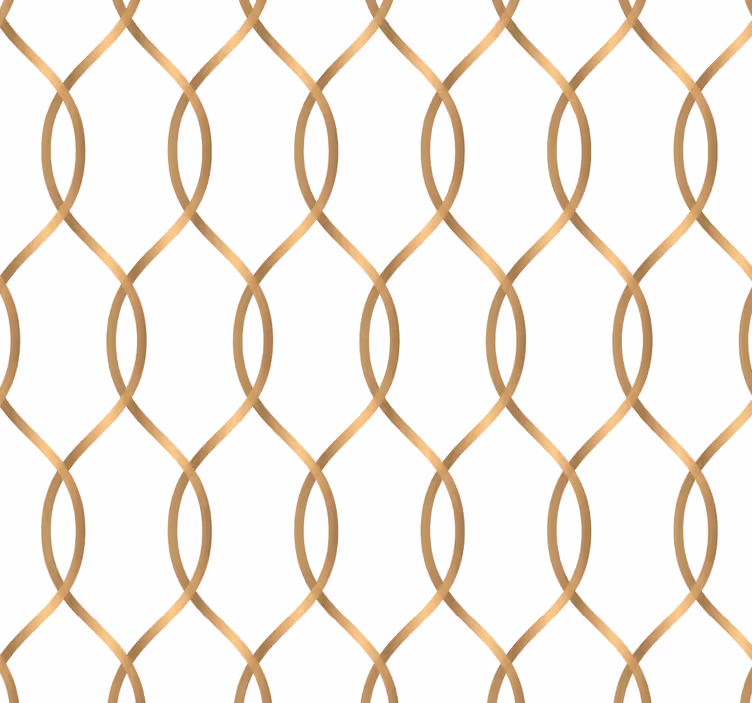 Golden stripes ornamental shapes wallpaper - TenStickers