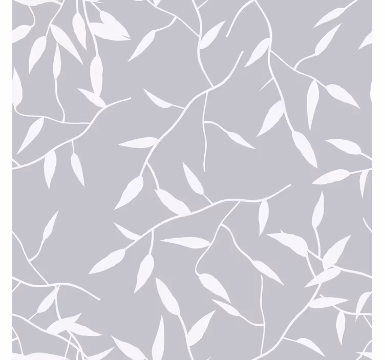 Elegant gray motif leaf wallpaper - TenStickers