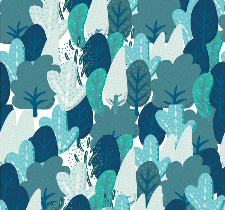 Lush leaf pattern leaf wallpaper - TenStickers