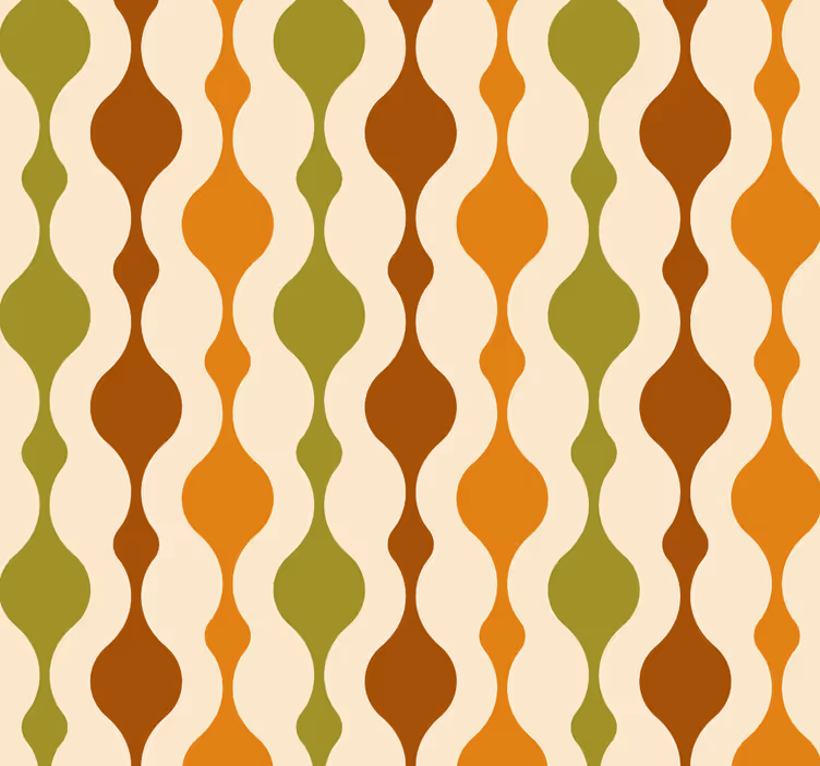 Curvy Pattern Design striped wallpaper - TenStickers
