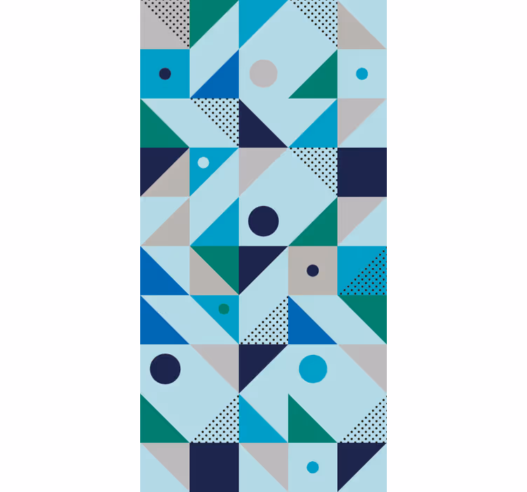 Blue patchwork abstract  Wallpaper - TenStickers