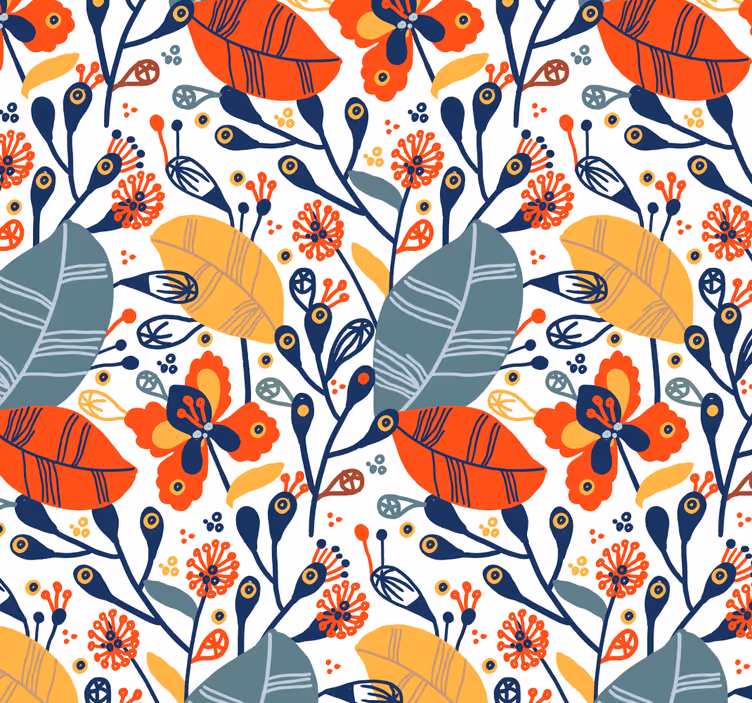 Floral Leaf Design nature wallpaper - TenStickers