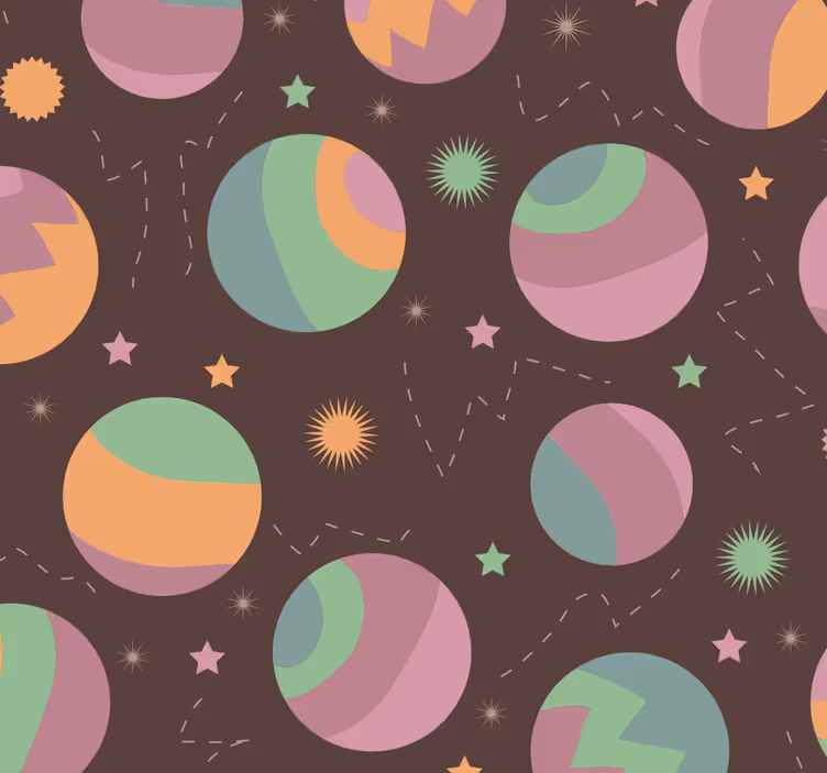 Cosmic Polka Pattern kids wallpaper - TenStickers