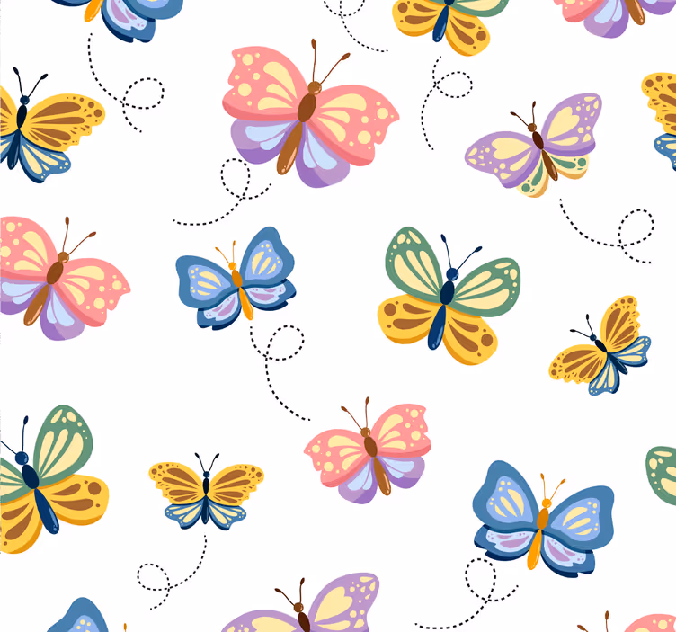 Butterfly wallpaper with butterfly pattern - TenStickers