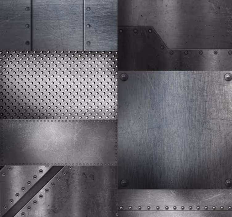 Industrial wallpaper industrial metal sheets - TenStickers