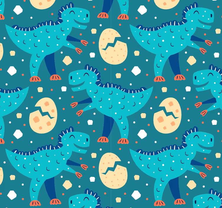 Green dinosaurs T-rex hands up kids wallpaper - TenStickers