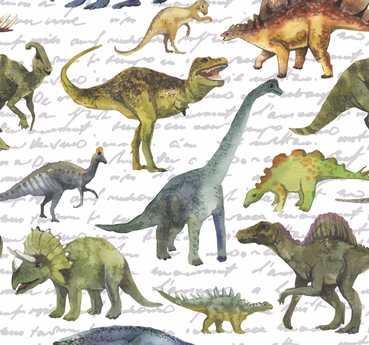 realistic dinosaurs Childrens Wallpaper - TenStickers