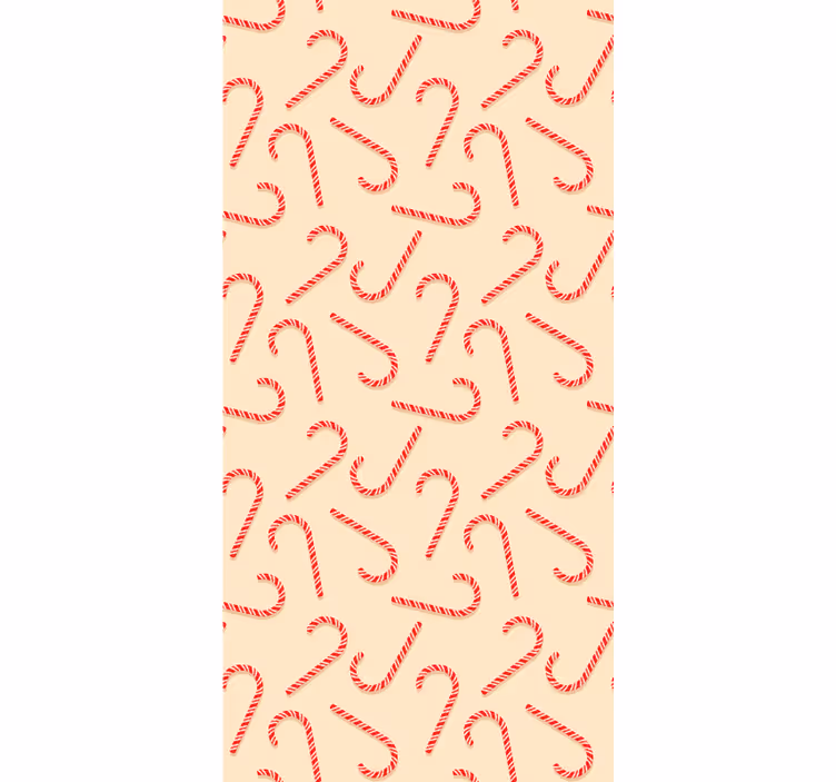 Candy Cane Swirls christmas wallpaper - TenStickers