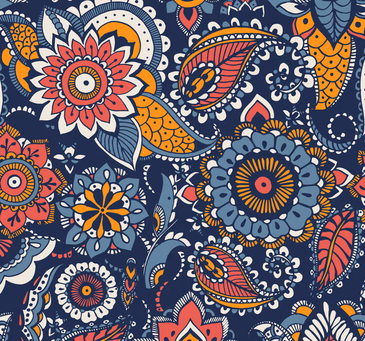 Paisley Decorative ornamental wallpaper - TenStickers
