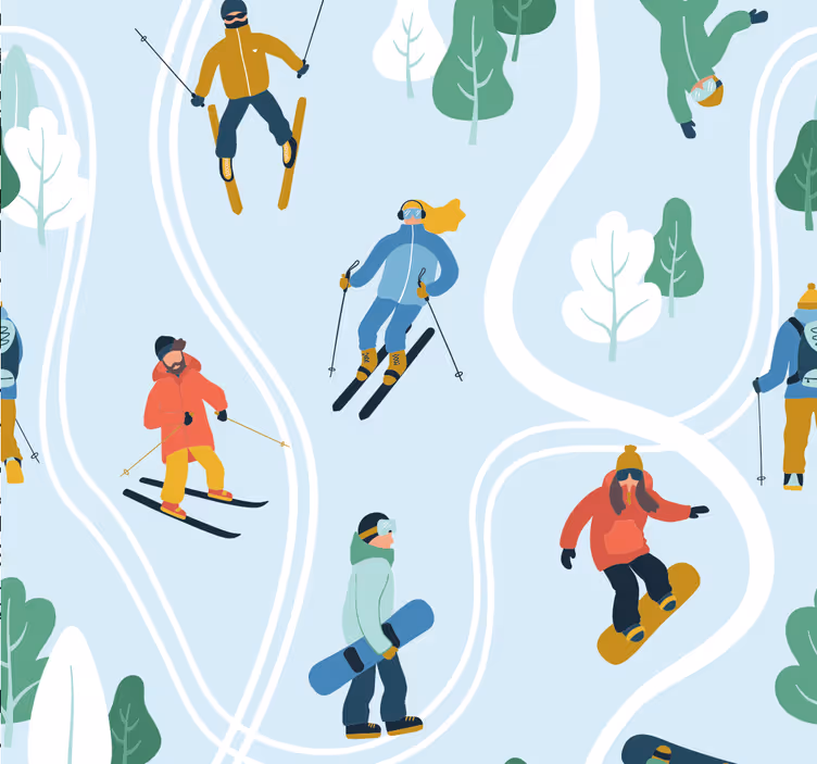 Playful Winter Sports nursery wallpaper - TenStickers