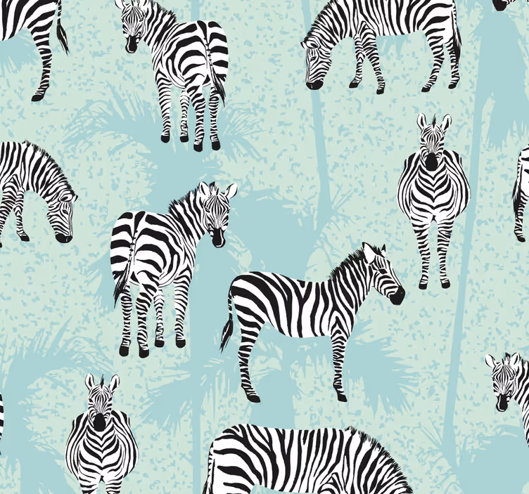 Zebra Safari pattern animal wallpaper - TenStickers