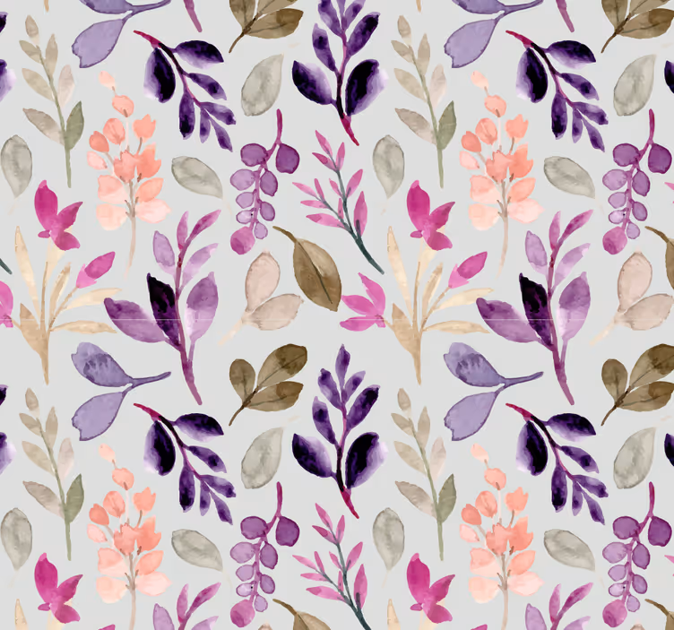 Floral soft colour flower wallpaper - TenStickers