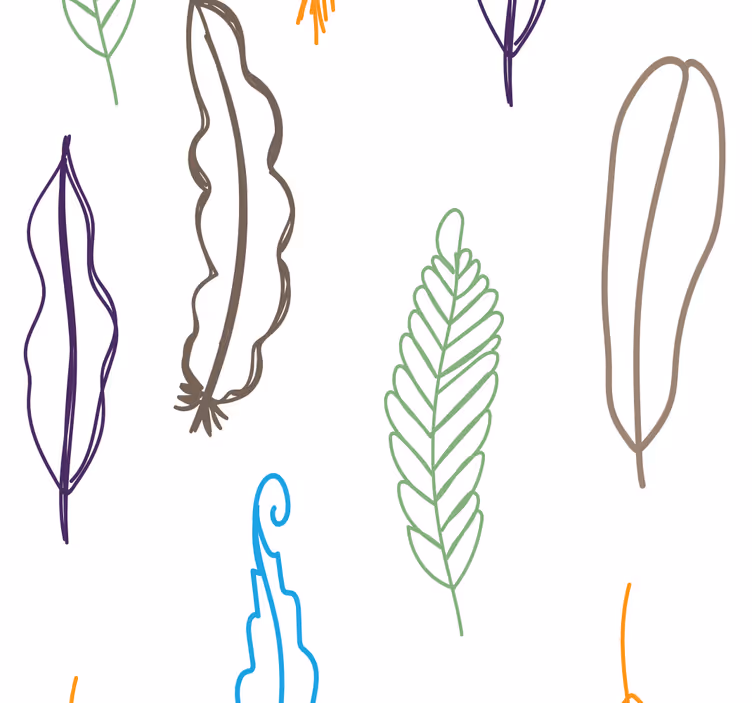 Leaf wallpaper sketch leaf designs - TenStickers