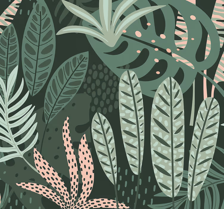 Summery palm trees living room wallpaper - TenStickers