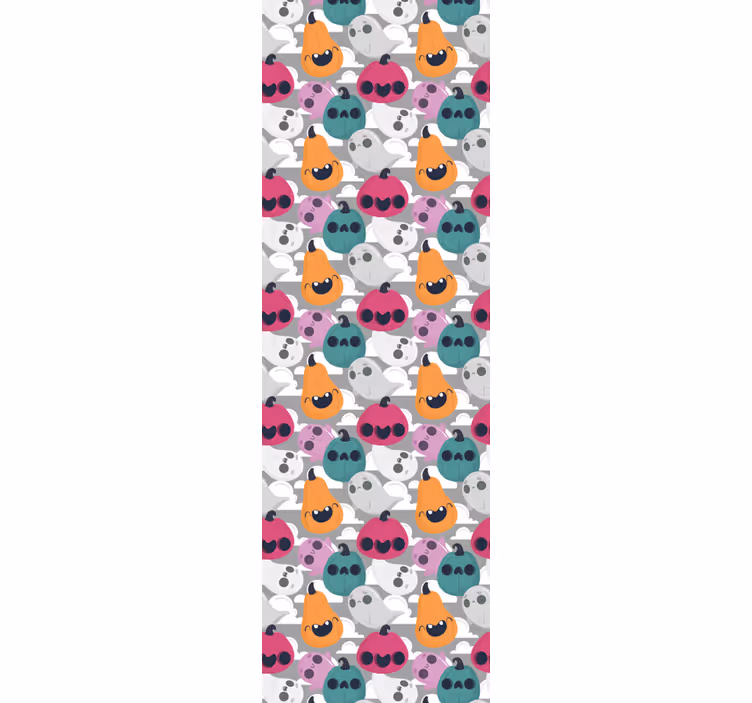 Playful Pumpkin Pattern halloween wallpaper - TenStickers