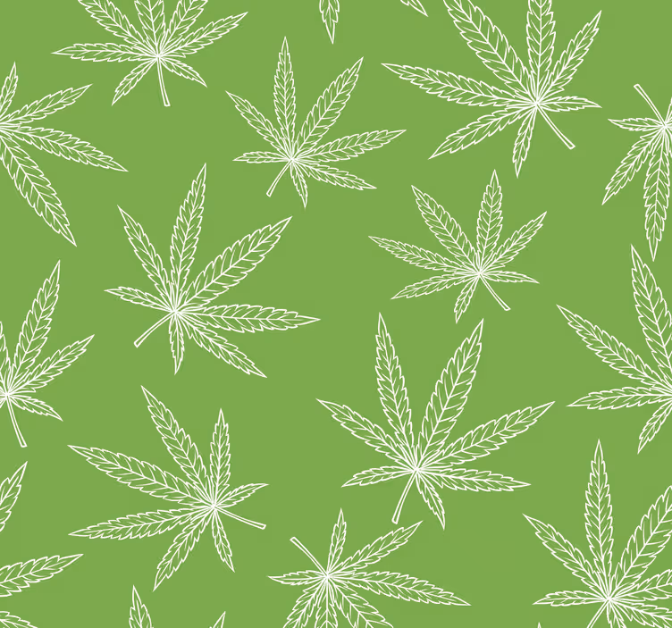 Cannabis pattern Modern Wallpaper - TenStickers