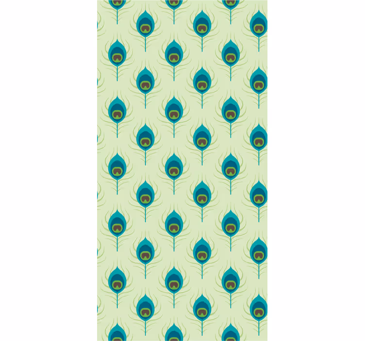 Modern peacock feather Ornamental wallpaper - TenStickers