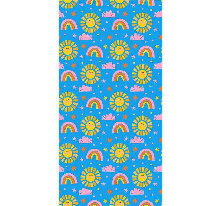 Blue rainbows children wallpaper - TenStickers