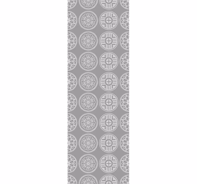 Grey traditional Korean shapes Spotty Wallpaper - TenStickers