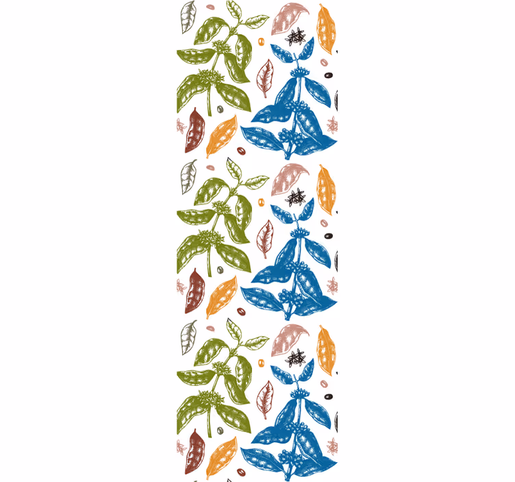 Botanical Print leaf wallpaper - TenStickers