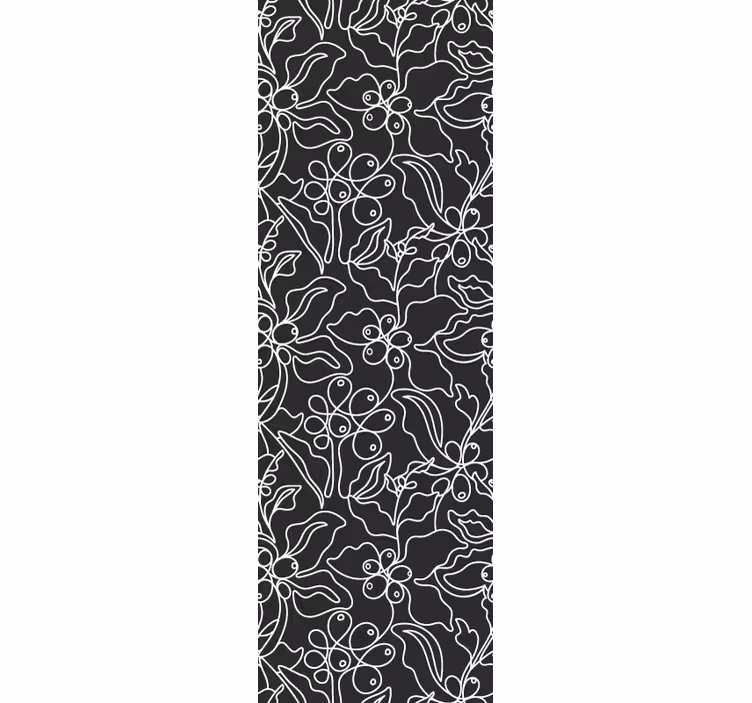 Floral Outline leaf wallpaper - TenStickers