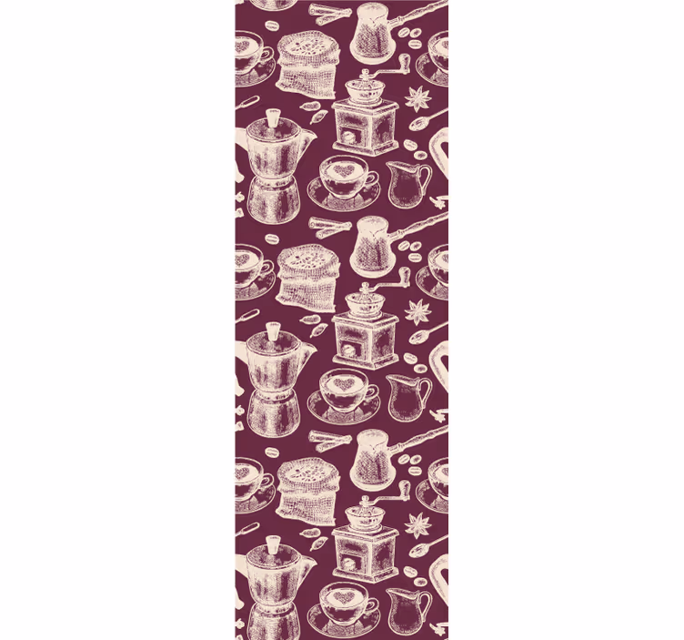 Coffee Motif Pattern kitchen wallpaper - TenStickers