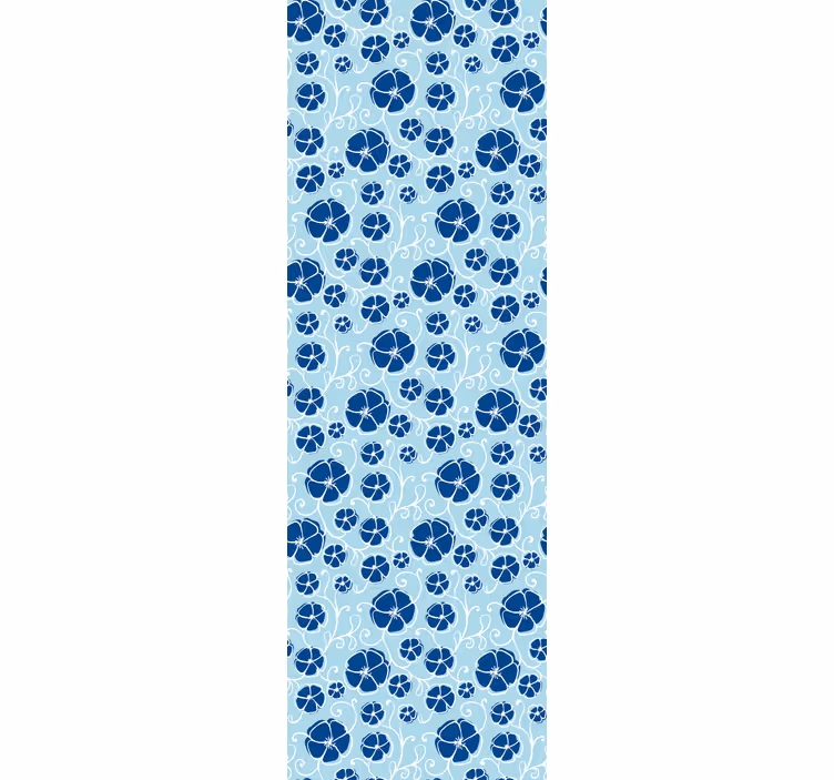 Azure Botanical Squares floral ornament wallpaper - TenStickers