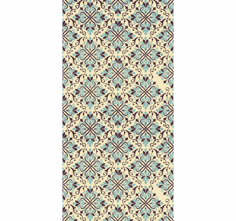 Tile effect wallpaper ornate tile design - TenStickers