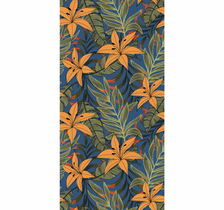 Tropical Floral Pattern flower wallpaper - TenStickers