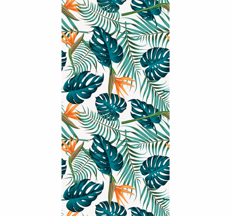 Tropical Foliage Print leaf wallpaper - TenStickers