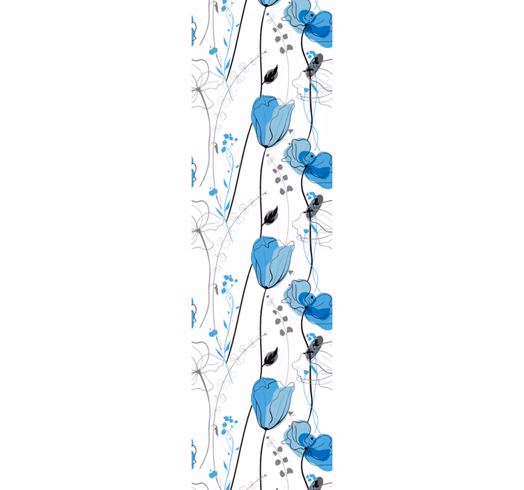 Blue Floral Elegance flower wallpaper - TenStickers