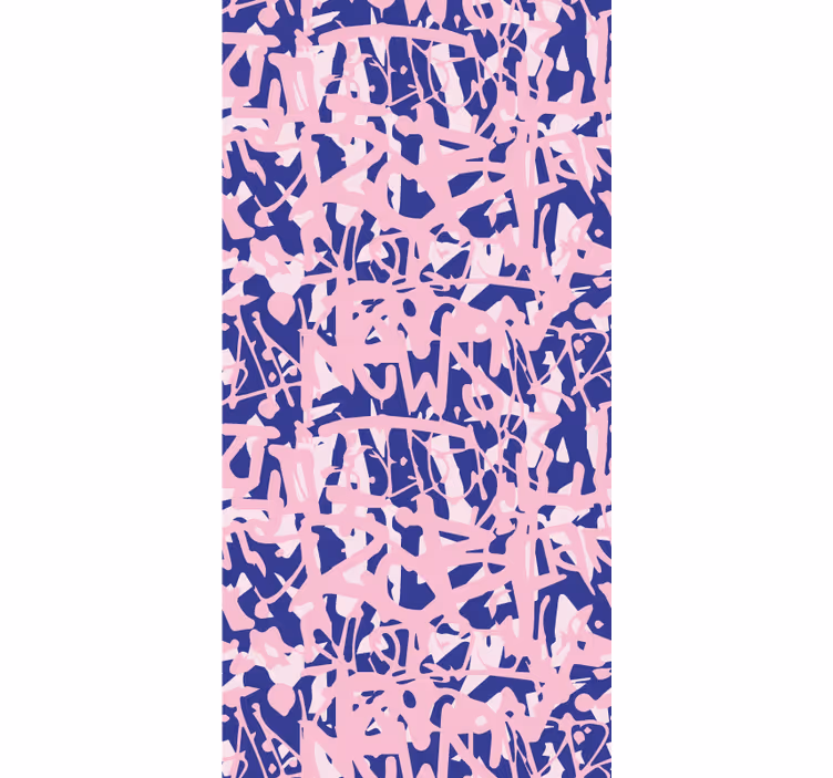 Pink and purple graffiti pattern Art Wallpaper - TenStickers