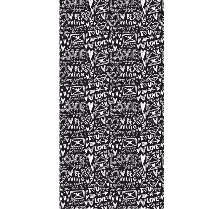 Valentine's Doodle letters wallpaper - TenStickers