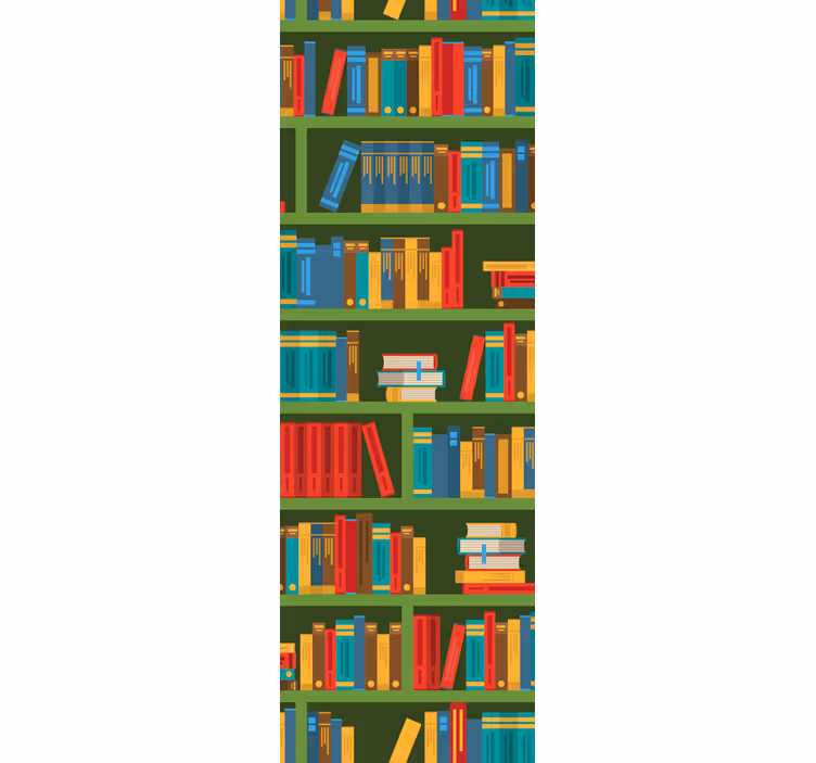 Bookshelf Illusion letters wallpaper - TenStickers