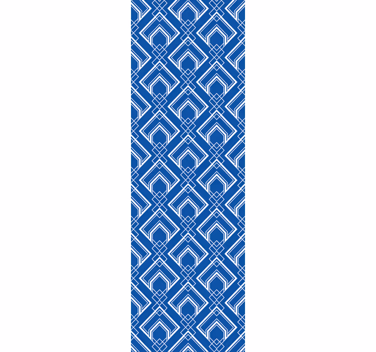 Geometric wallpaper in blue pattern - TenStickers