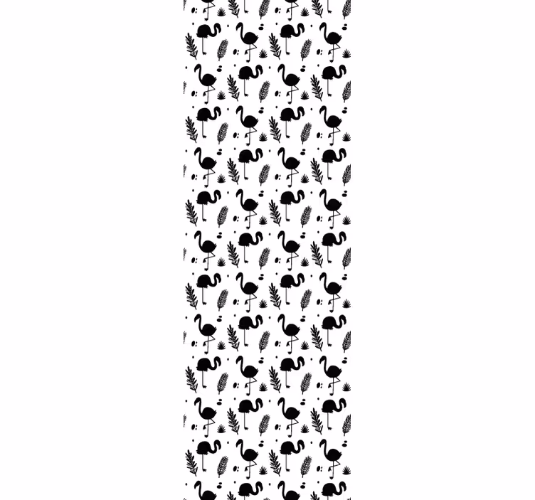 Flamingo Foliage Pattern animal wallpaper - TenStickers