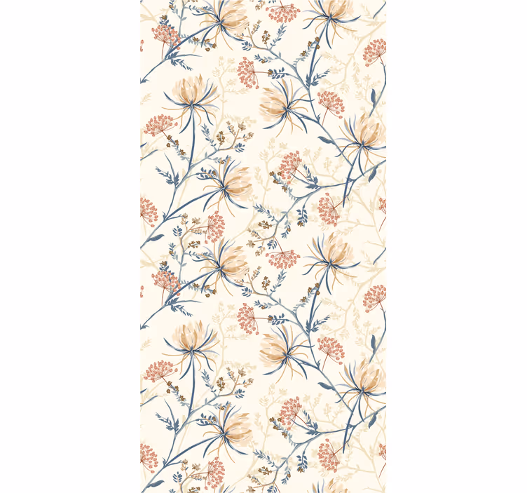 Botanical Breeze flower wallpaper - TenStickers
