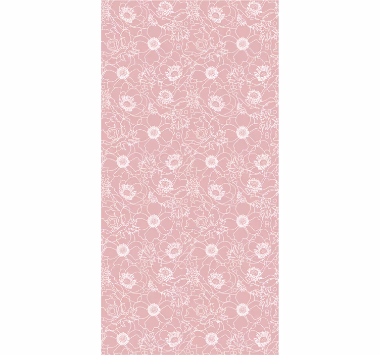 Floral Outline Motif flower wallpaper - TenStickers