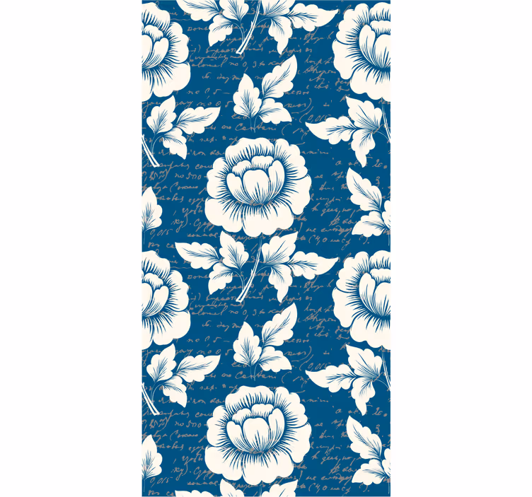 Graceful Botanical Calligraphy floral ornament wallpaper - TenStickers