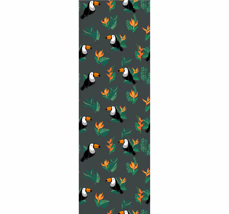 Toucan Pattern birds wallpaper - TenStickers