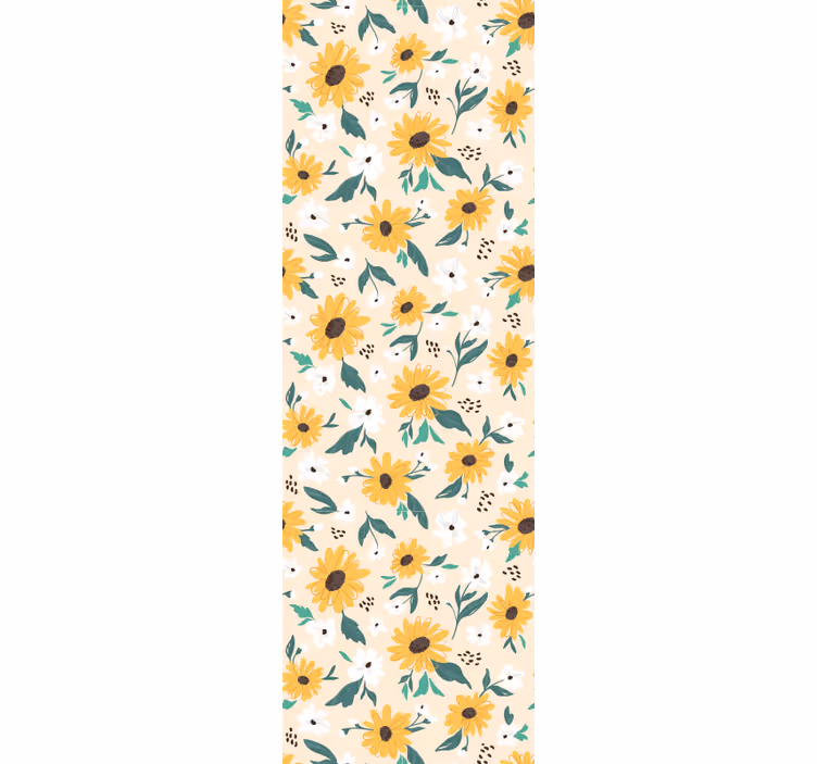 Sunflower Motif flower wallpaper - TenStickers