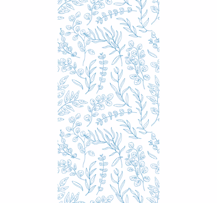 Floral Sketch Design leaf wallpaper - TenStickers